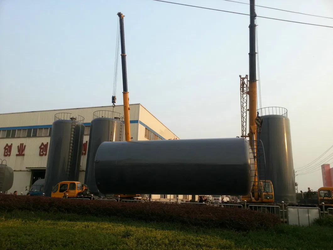 Customizing Checmial Acid Storage Tank 60 M3 Steel Lined LLDPE Tank Used to Contain: HCl (max 35%) , Naoh (max 50%) , Naclo (max 10%) , PAC (max 17%) , H2so4