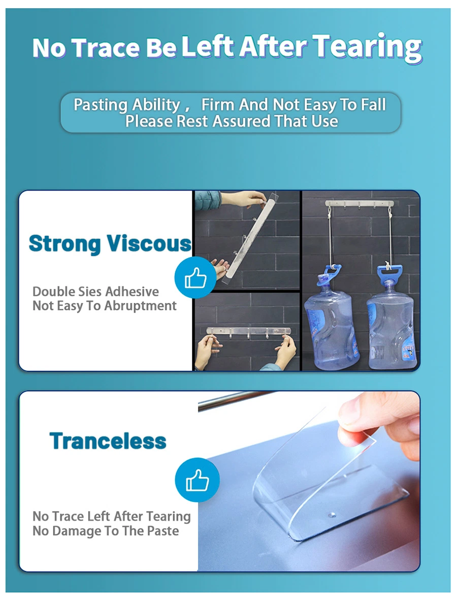 Transparent Double Sided Nano Tape - Reusable, Waterproof, and Cleanable No Trace
