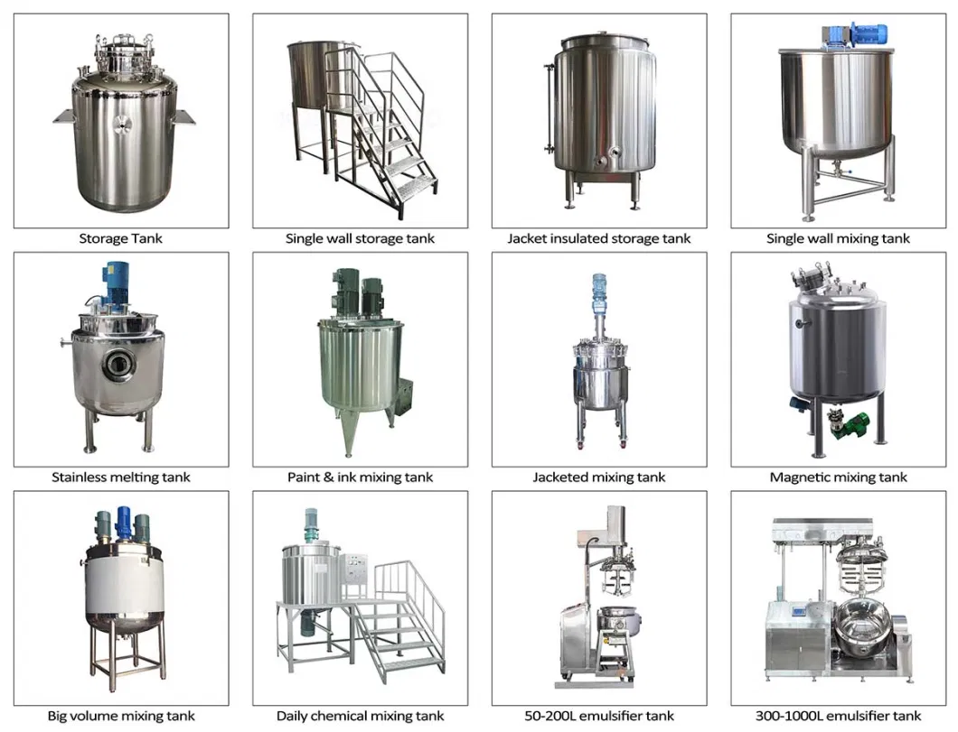 304 316 Ss Inox Stainless Steel Food Grade Double Jacket Heating Cooling Agitator Mixer Mixing Tank