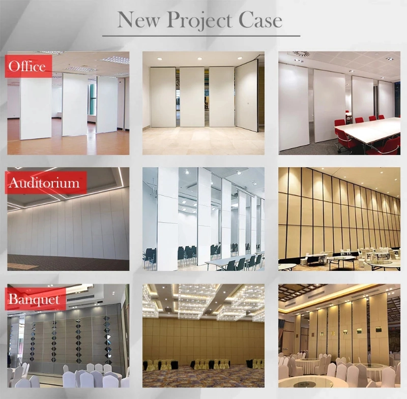 Interior Wood Movable Sound Proof Partitions Wall Folding Sliding Door System