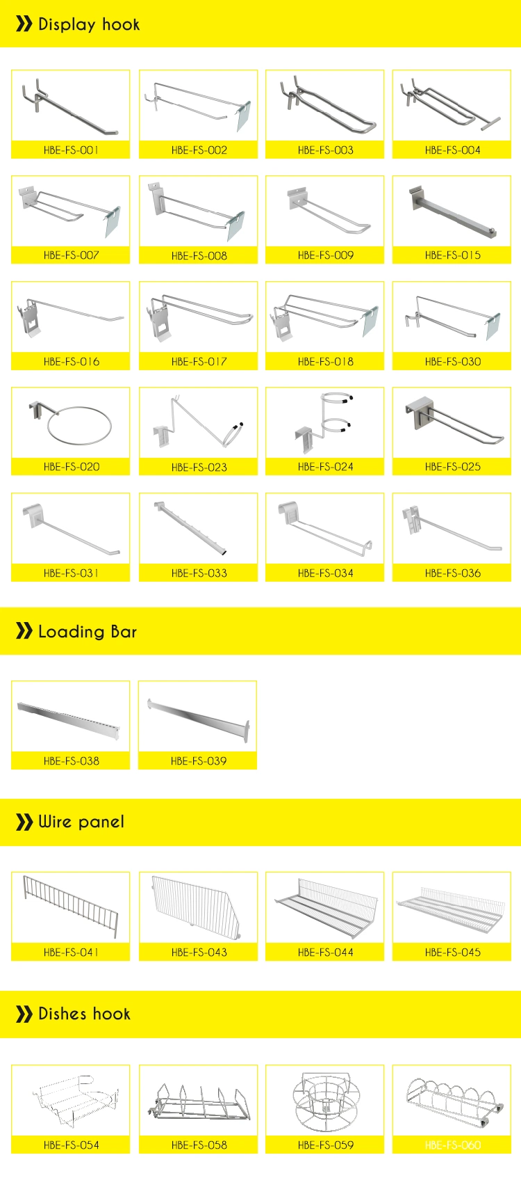 Heavy Duty Display Hanging Hook for Supermarket Shelf Loading Bar