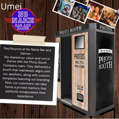 Customable Arcade Coin Operated Selfie Phone Booth Automatic Print Photo Selfie Machine Booth