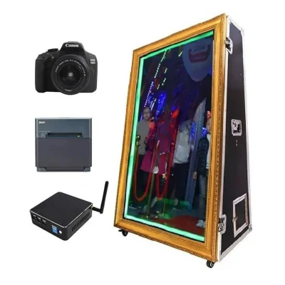 Magic Mirror Photo Booth with Ring Light for Rental Business
