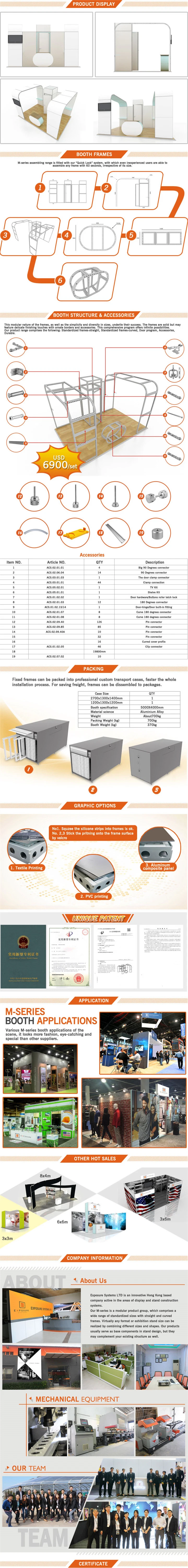 Aluminum Extrusion Standard Modular Shell Scheme LED Lighting Trade Show Expo Display Exhibition