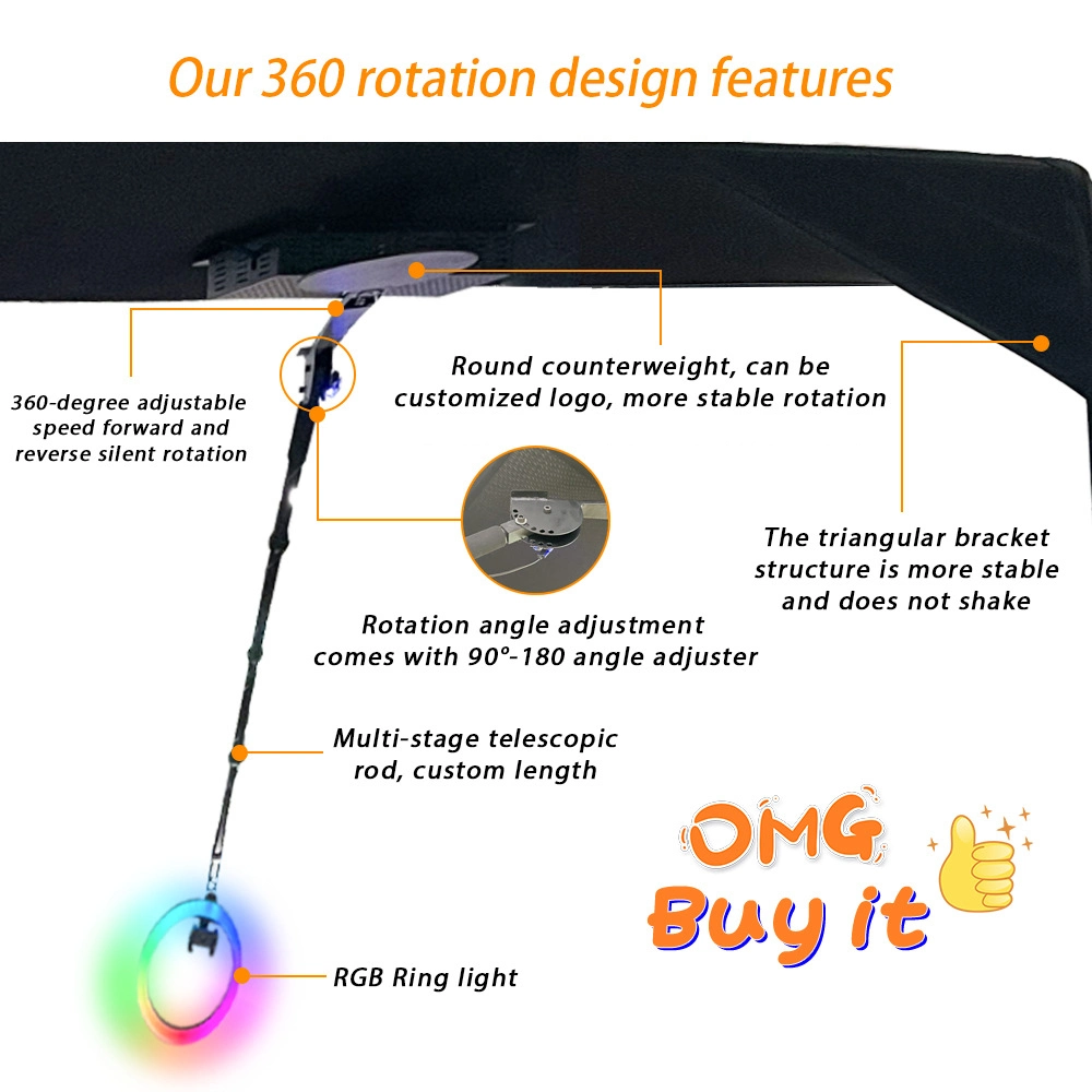 Overhead 360 Photo Booth Powered by Battery Work with Smart Phone