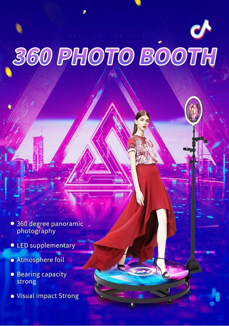 360 Photo Selfie Booth Basic Automatic Intelligent Remote Control LED Light Slow Motion Rotating