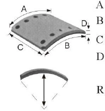 Non Asbestos Bus Truck Trailer Rear Brake Lining