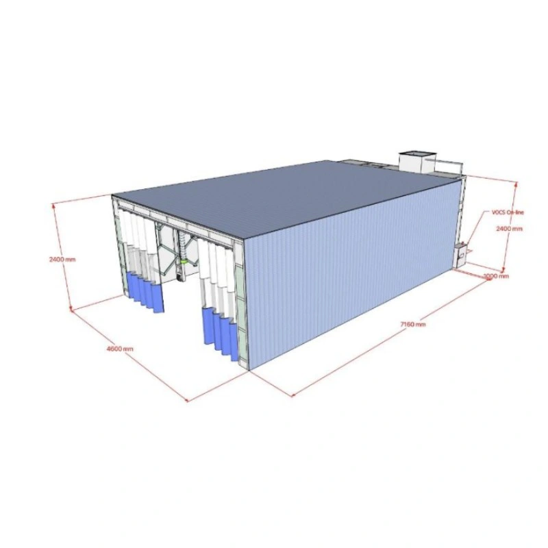 Paint Prep Station Truck Container Equipment Painting Retractable/ Mobile/ Portable Spray Booth