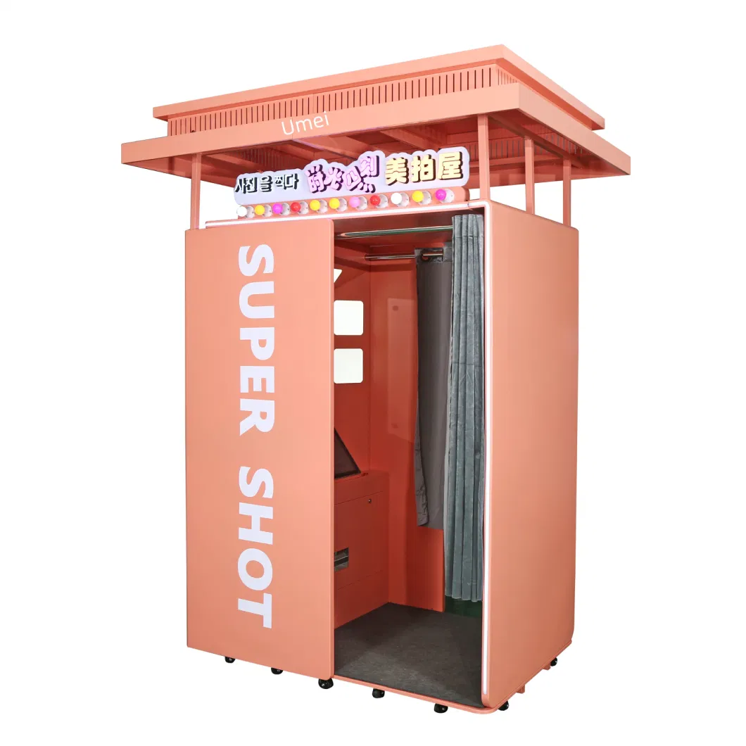 Customizable Photo Booth Shell Instant Mirror Photo Booth Print Picture Vending Machine with Payment Processing