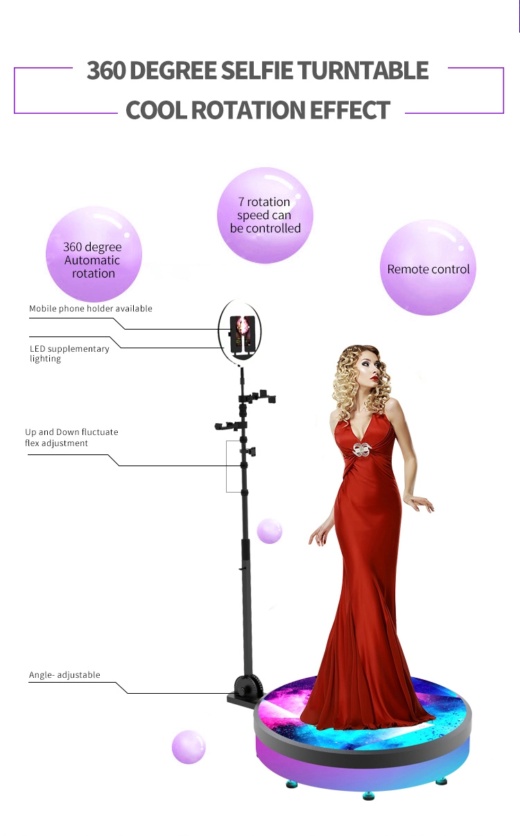 ODM/OEM Factory Selfie Magic Lighting LED 360 Photo Booth Spiner Camera Photobooth with Stage