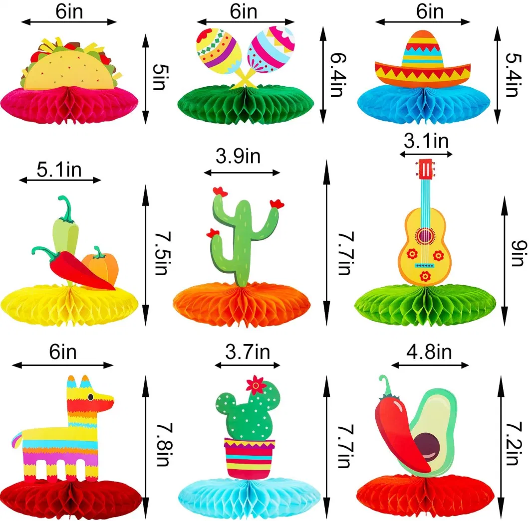 Party Supplies Fiesta Theme Party Table Centerpiece Set Paper Honeycomb Ball