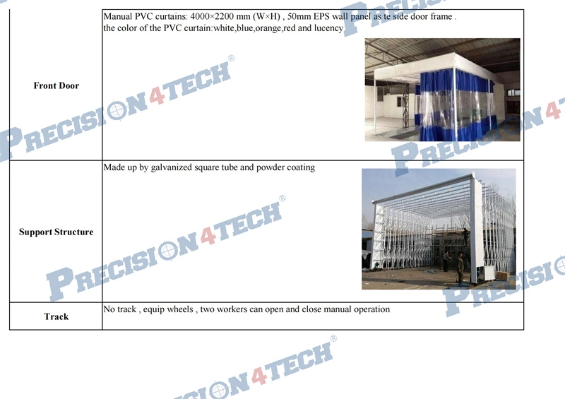 Paint Prep Station Truck Container Equipment Painting Retractable/ Mobile/ Portable Spray Booth