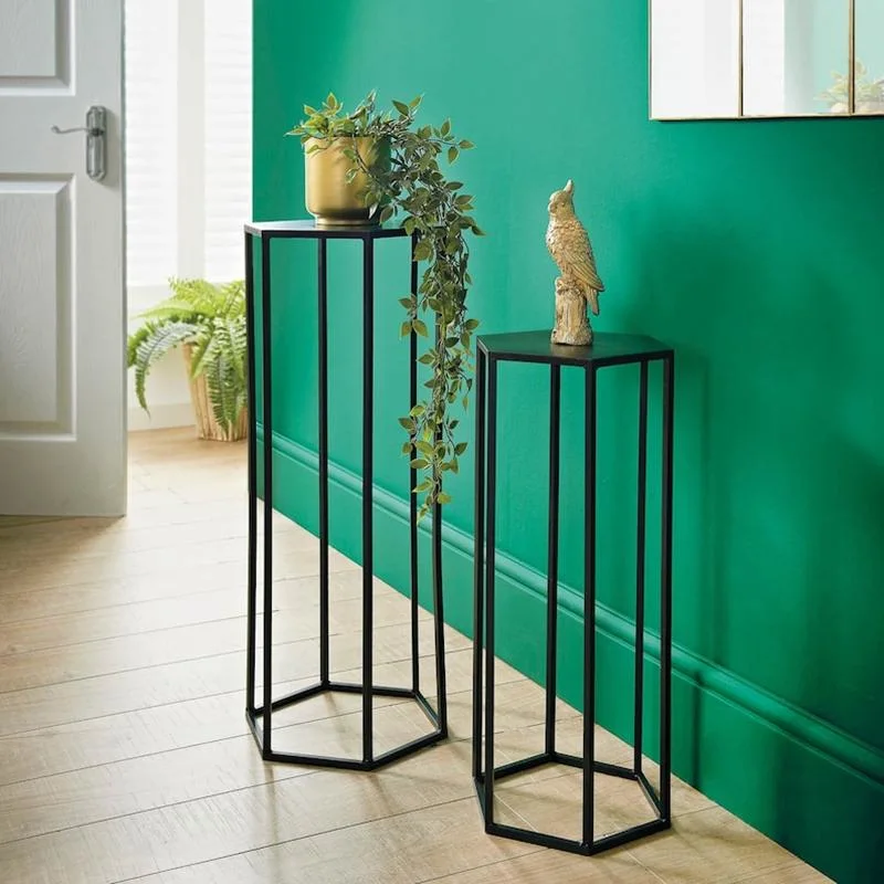 Brand New Set of Nesting Tables Plant Tables Plant Stand Black Decorative Addition Metal