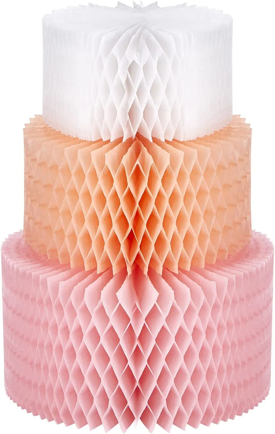 Hkh Birthday Party Three Layer Cake Shape Paper Honeycomb Center Piece