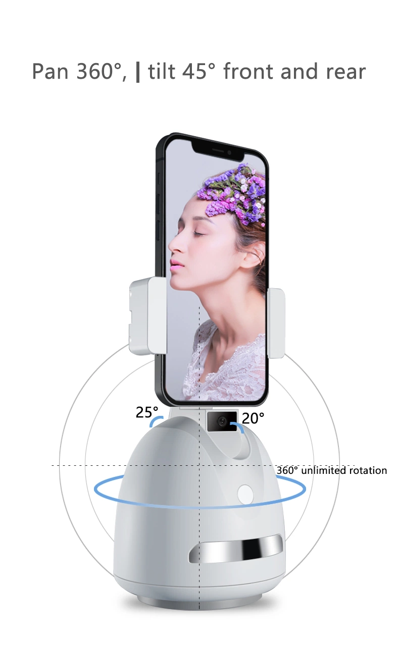 Face Tracking Cell Mobile Phone Holder Desktop Phone Stand with 360 Rotate Smart Object Track Camera Cradle for Ios Android