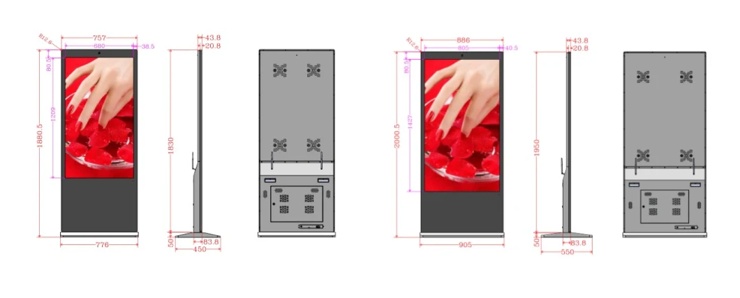 43&quot;, 50&quot;, 55&quot; LCD Android Camera Qr Code Interactive Touch Screen Display Self-Service Photo Booth Kiosk