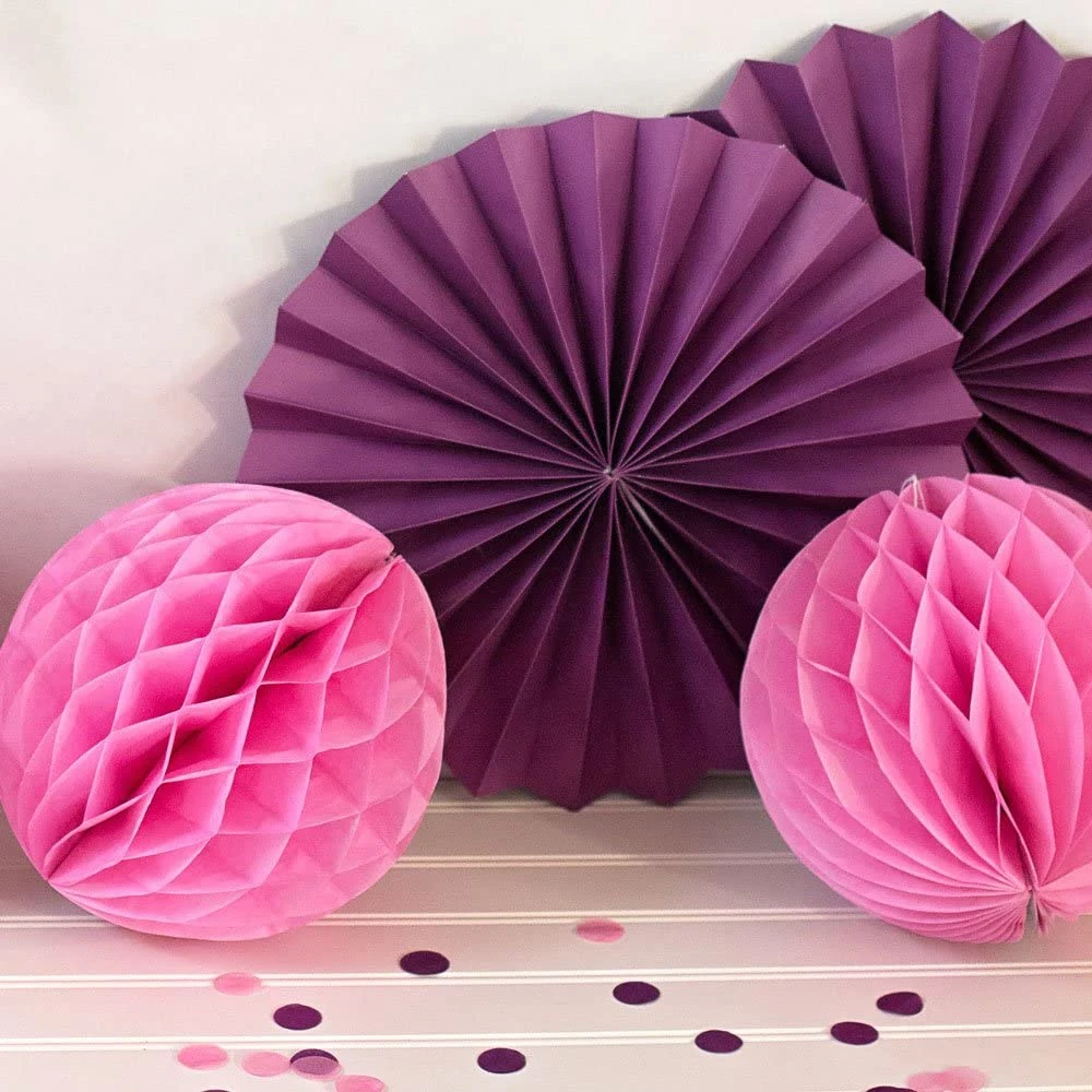 Hkh Tissue Handmade Customized Different Sizes Round Paper Ball Honeycomb for Wedding Christmas Party Decoration