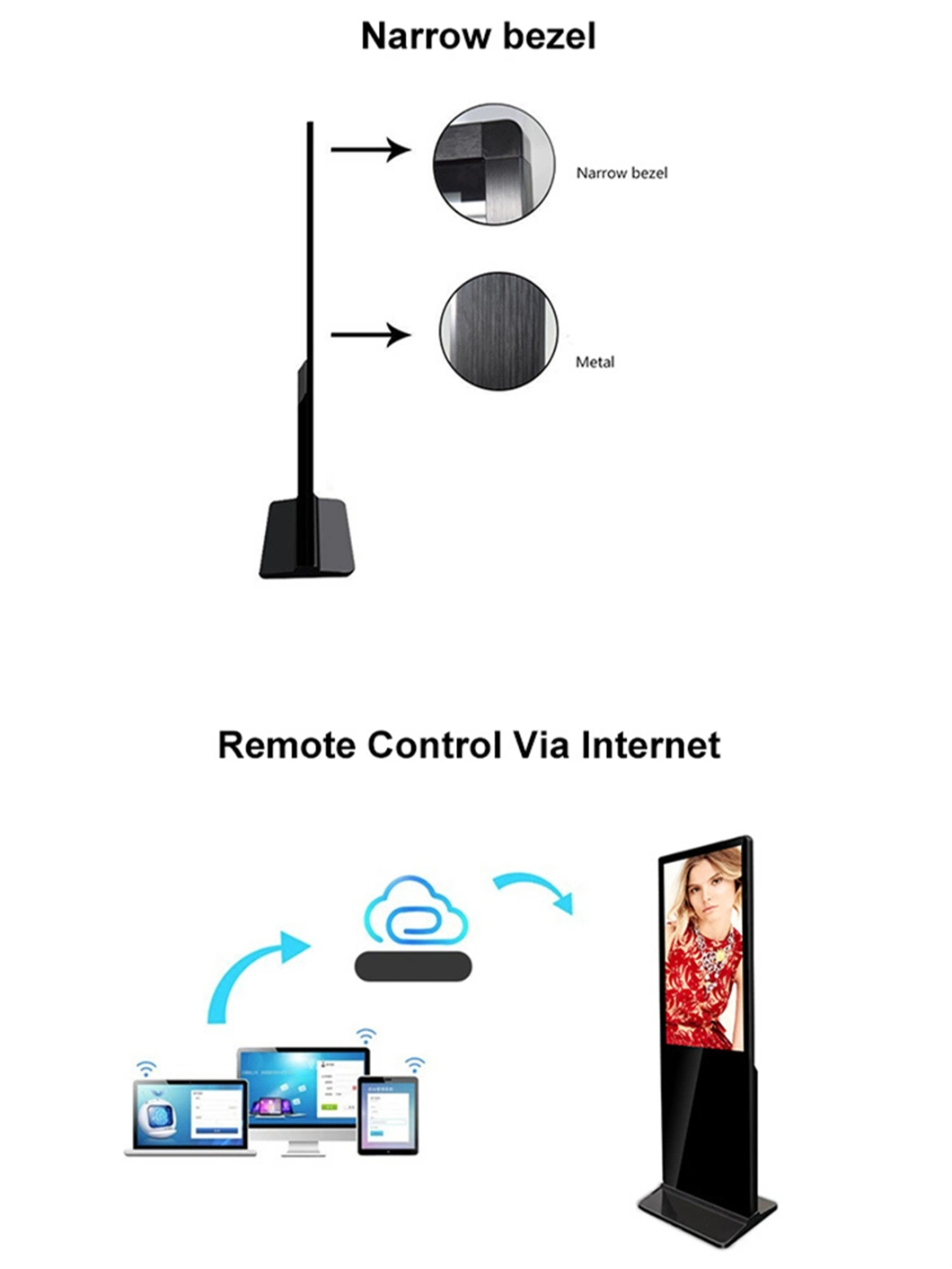 Floor Standing LCD Digital Signage, 55inch Vertical Advertising Display