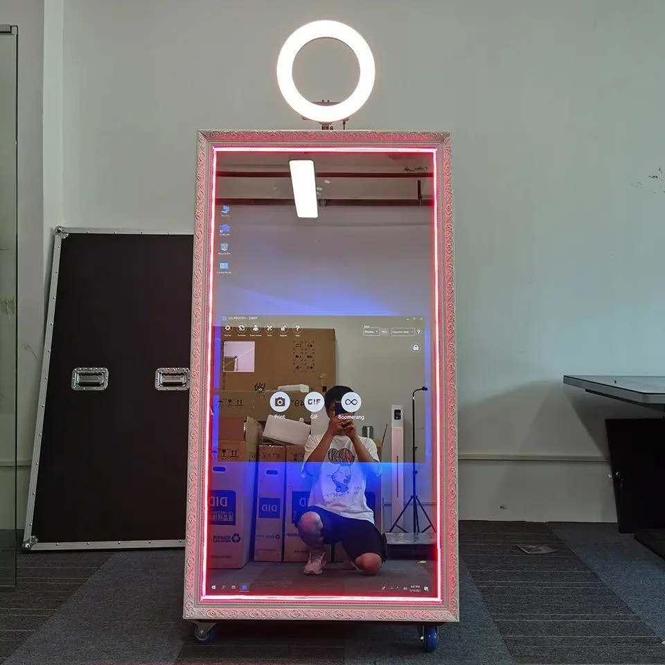 Newest Portable Magic Mirror Photo Booth with Camera Shell Flight Case