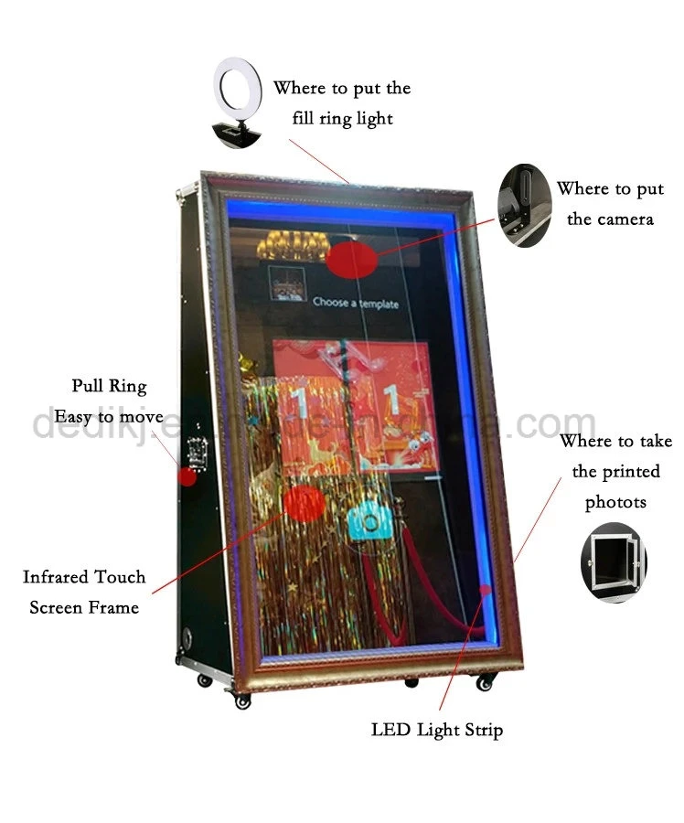 Dedi 55 Inch Digital Photo Booth Touch Screen Magic Mirror Monitor Purikura Photo Booth for Sale