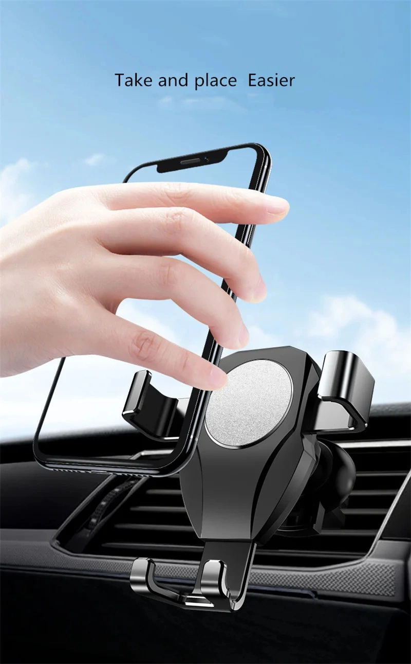 Gravity Type Three Point Stability Shockproof 360 Degree Rotation Adjustment Car Air Vent Universal Phone Mounts Stand