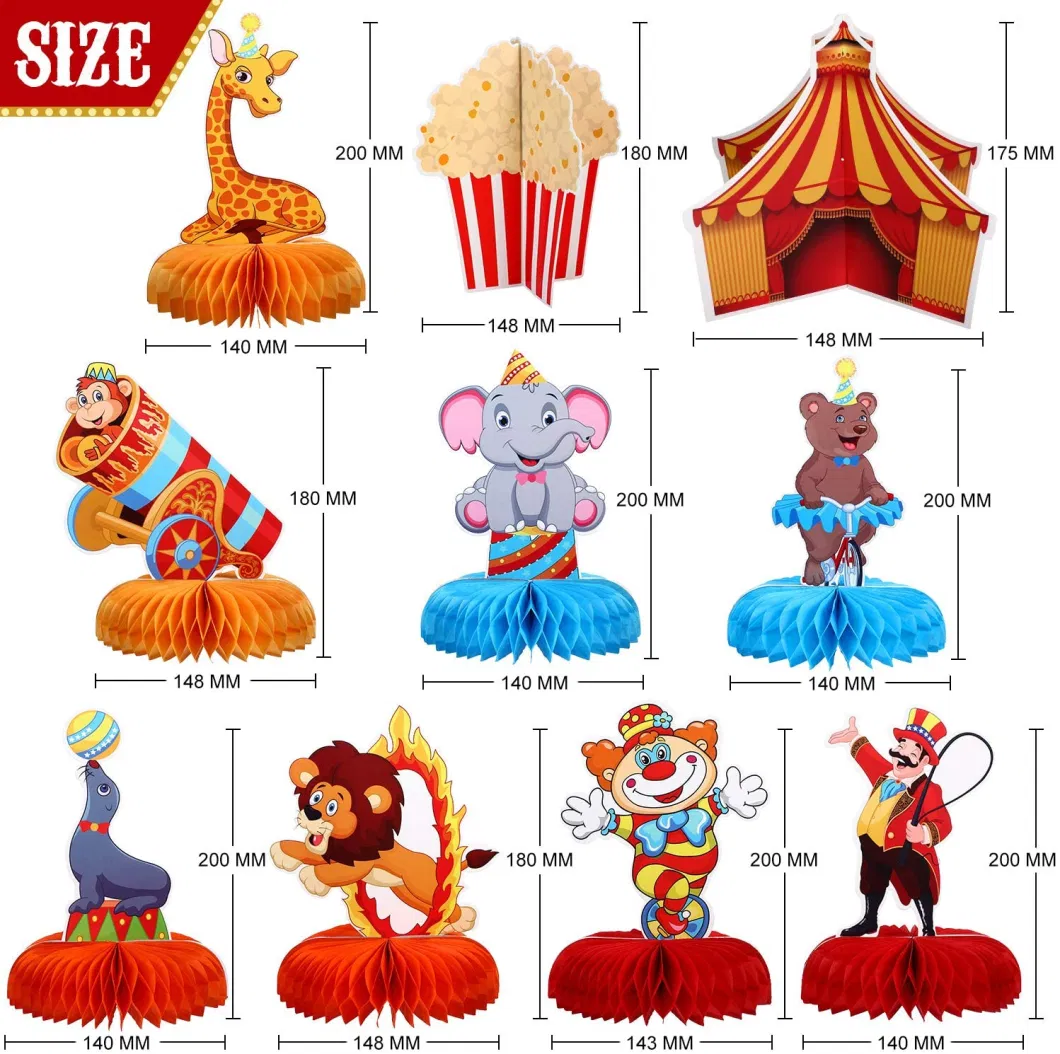 Handmade Artifacts Circus Theme Party Decoration Paper Honeycomb Centerpieces Set