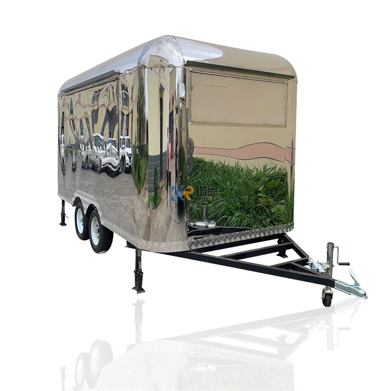 4m Galvanized Food Coffee Vending Truck Mobile Street Vintage Food Trailer for Sale Fryer Chicken Griddle Snack Hotdog Ice Cream Cart