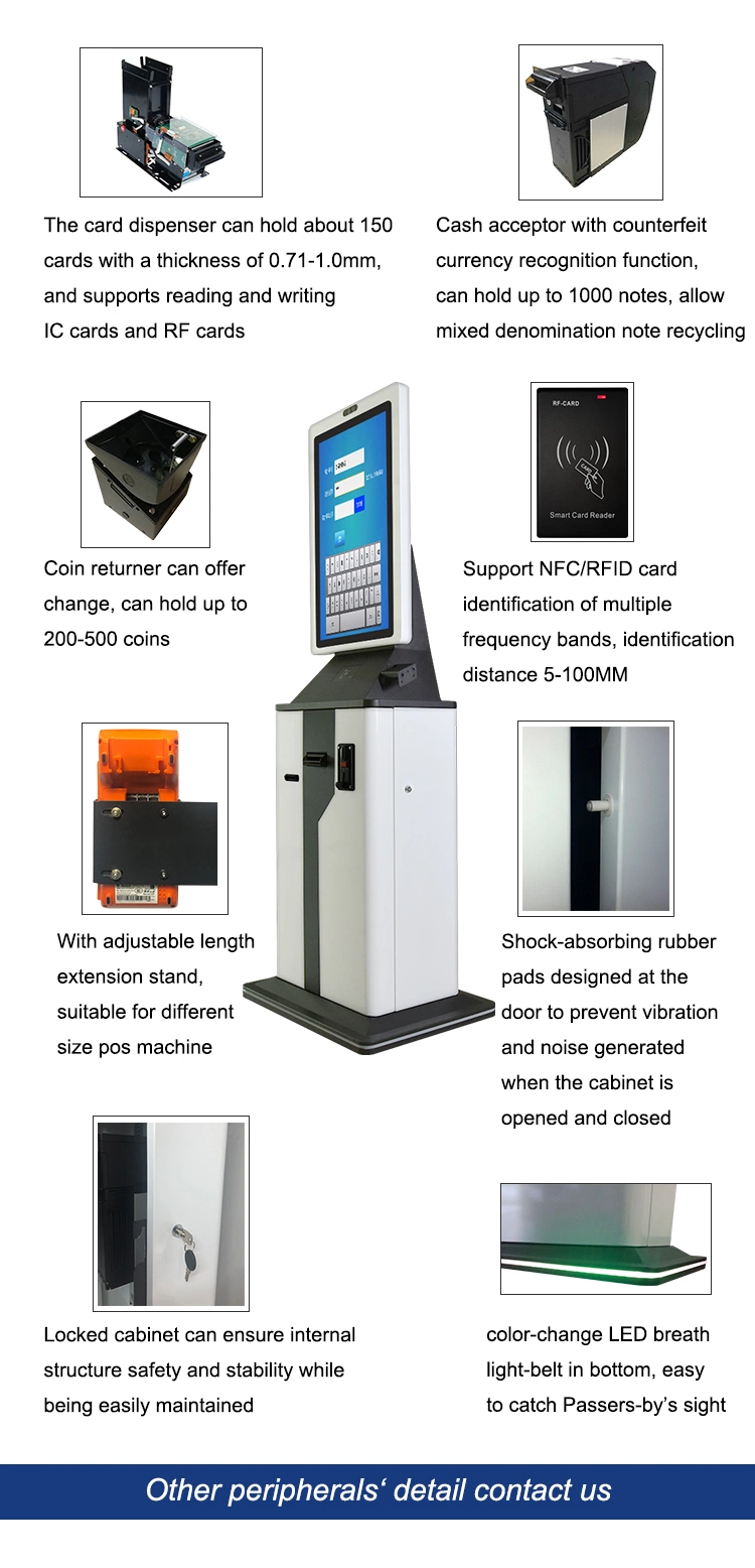 Touchscreen Scanner Printer POS Payment Self Services Ordering Payment Kiosk for Restaurant Store Interactive Kiosk