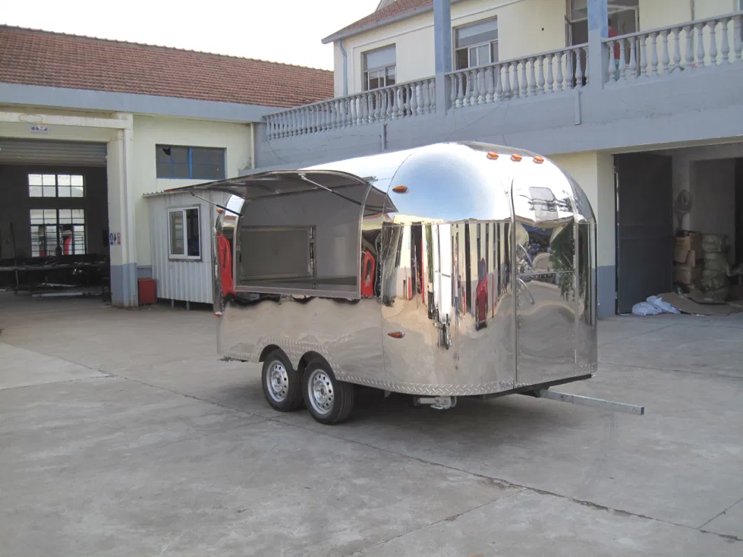 4m Galvanized Food Coffee Vending Truck Mobile Street Vintage Food Trailer for Sale Fryer Chicken Griddle Snack Hotdog Ice Cream Cart