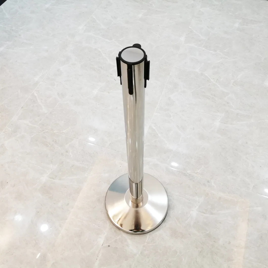 Retractable Stainless Steel Queue Stanchion Pole, Concert Crowd Control Barrier Queue Stand for Fact