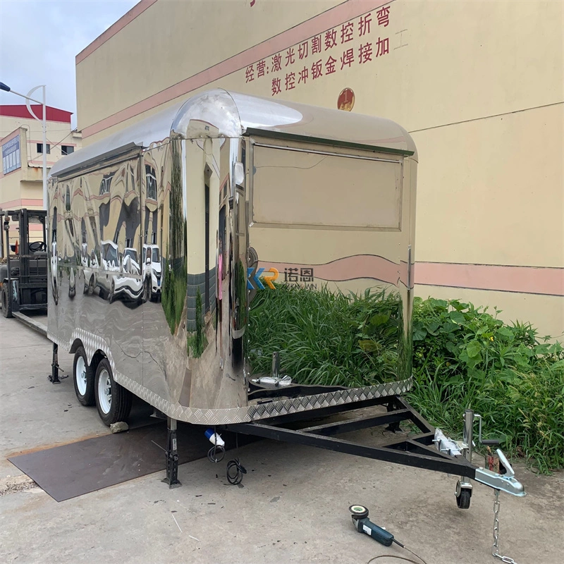 4m Galvanized Food Coffee Vending Truck Mobile Street Vintage Food Trailer for Sale Fryer Chicken Griddle Snack Hotdog Ice Cream Cart