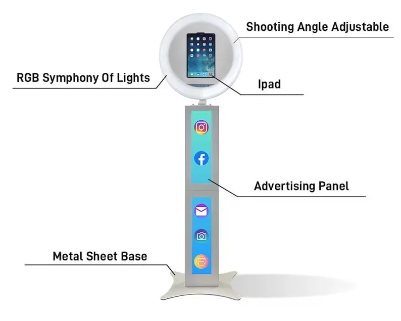 Dropping Service iPad Photo Booth with Ring Light