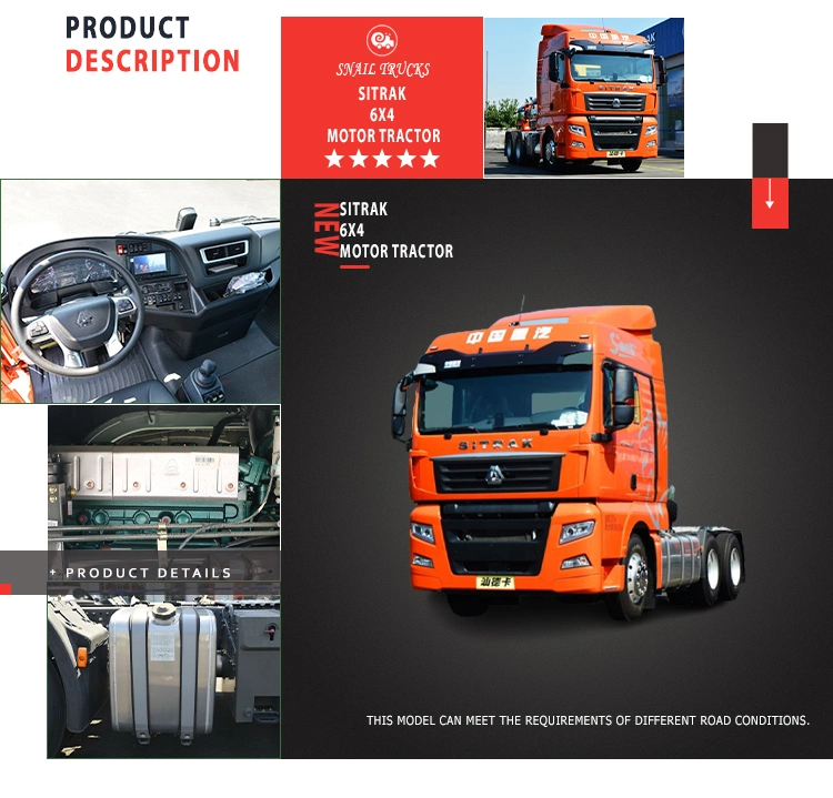 Full Range of Models 360 Degree Rear Camera Sitrak Utilise Sinotruk C7h Tractor Truck 440HP 480HP