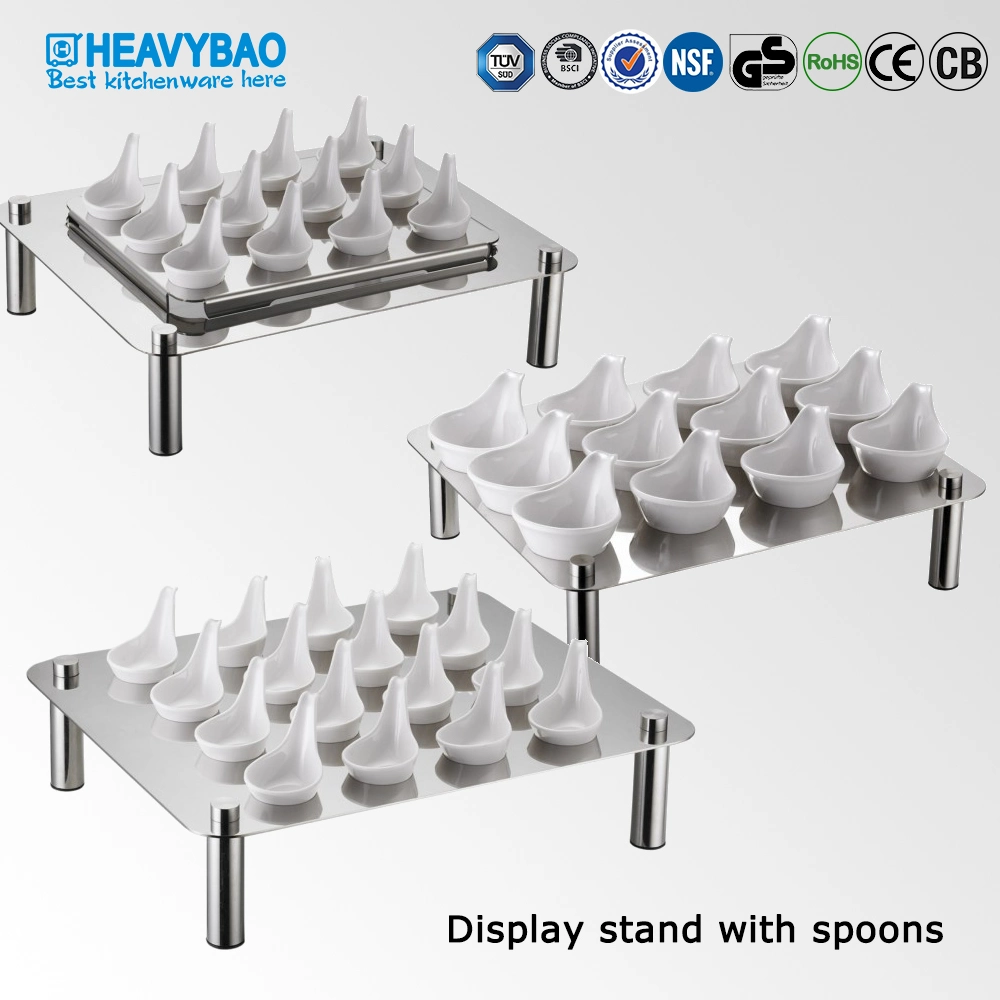 Heavybao Modern Design Stainless Steel Buffet Display Stand with Spoons