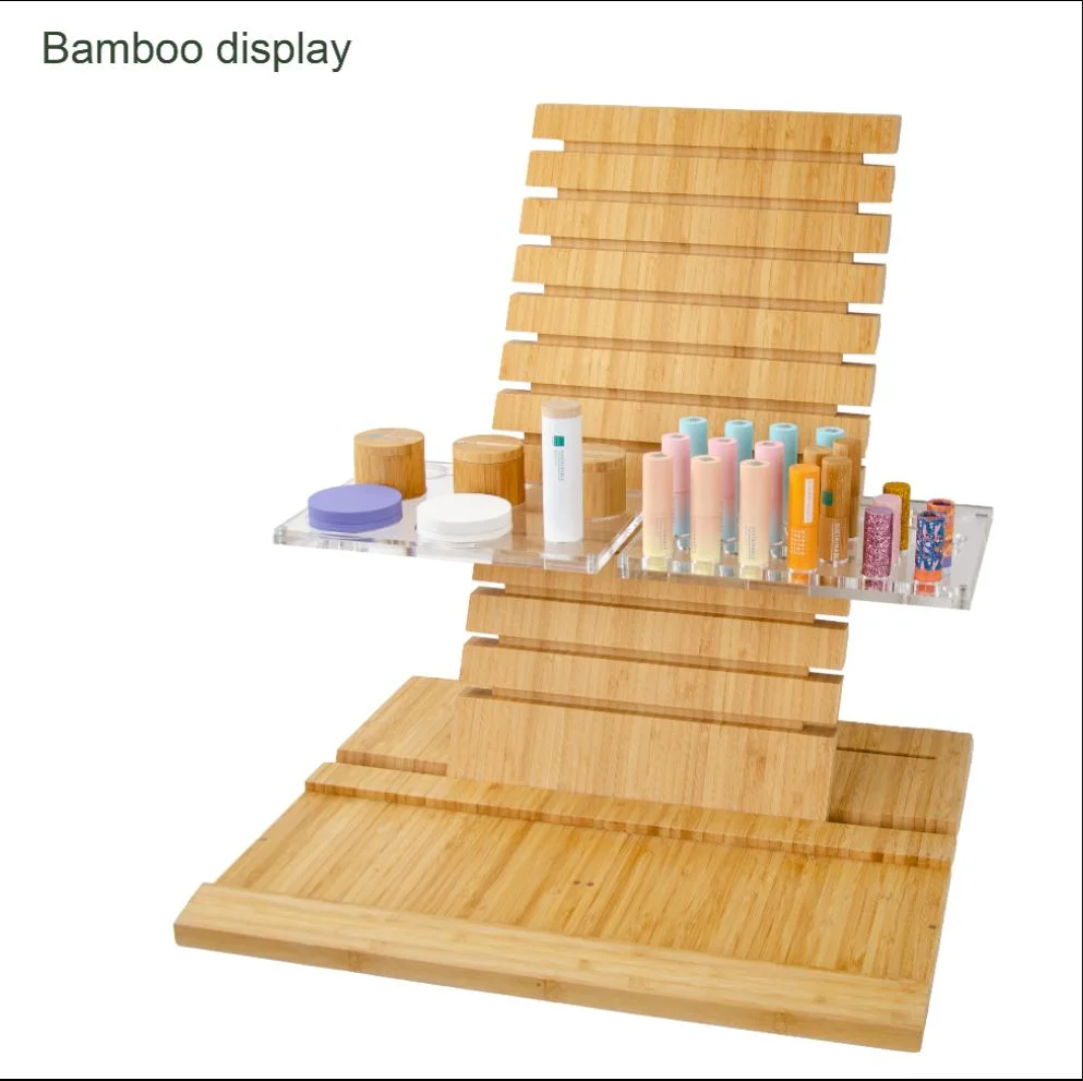 Bamboo Display Stand for Cosmetic Brand