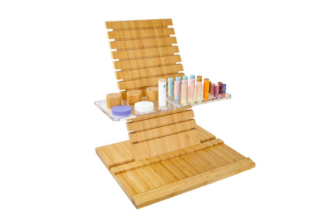 Bamboo Display Stand for Cosmetic Brand