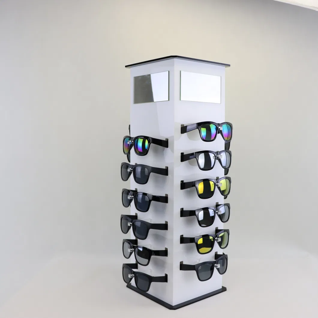 Rotating Acrylic Eyewear Display Stand for Glasses Store Sunglasses Displays Racks with Mirror