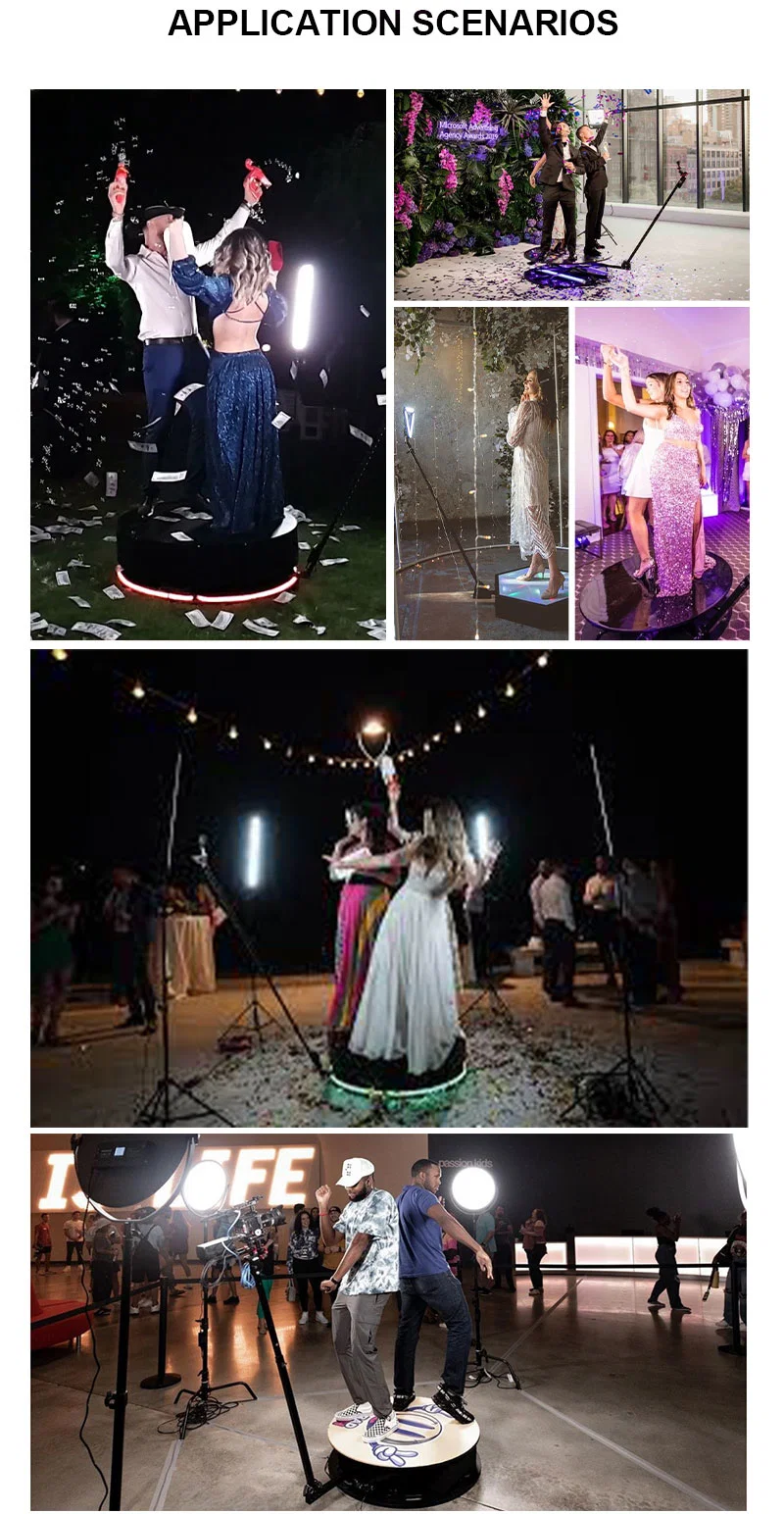 Round Base 360 Photobooth Selfie Spinner Camera Ipadselfie Rotating Automatic for Party