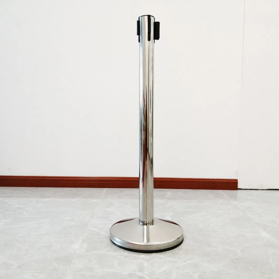 Retractable Stainless Steel Queue Stanchion Pole, Concert Crowd Control Barrier Queue Stand for Fact