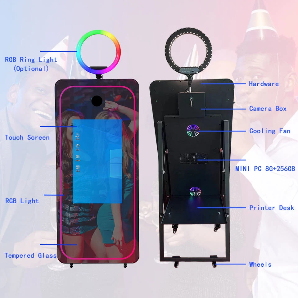 Wholesale Price 65&prime;&prime; Digital Printing Booth Mirror Photo Booth for Wedding