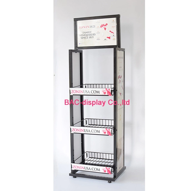 High Quality Branded Retail Store Wire Wine Metal Display Stand