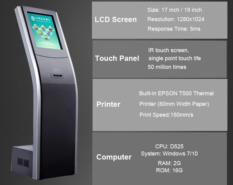 Self Service Instagram Printing Kiosk for Photo Booth Touch Screen Ticket Vending Machine