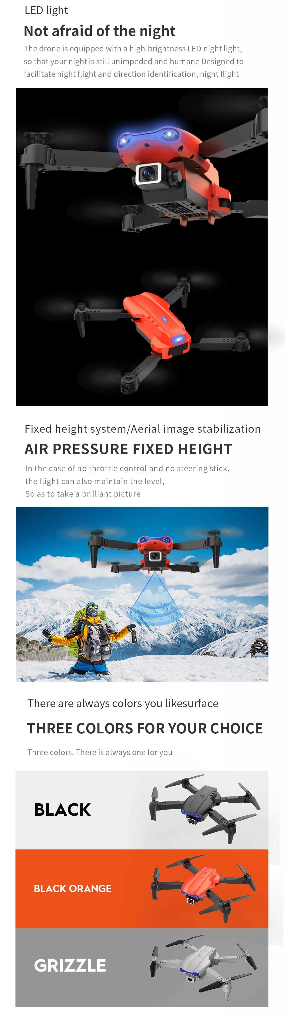 K3 4K HD Visual Position Follow Me Drone with Camera