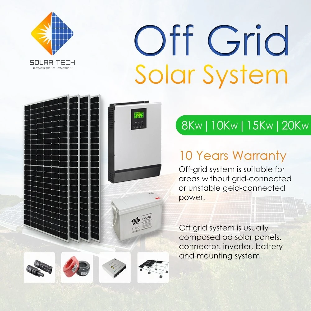 off Grid 5kw to 15kw Home House Used Power Supply Solar Energy Storage Panel Generator PV Systems Price for Air Conditioner with Inverter