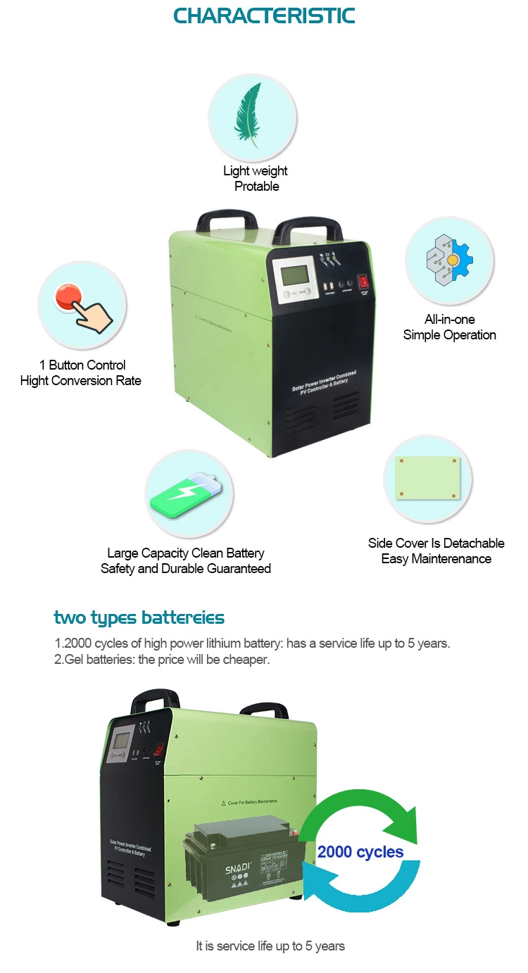 1.5kw 24V 2.4kwh Back up Portable Solar System