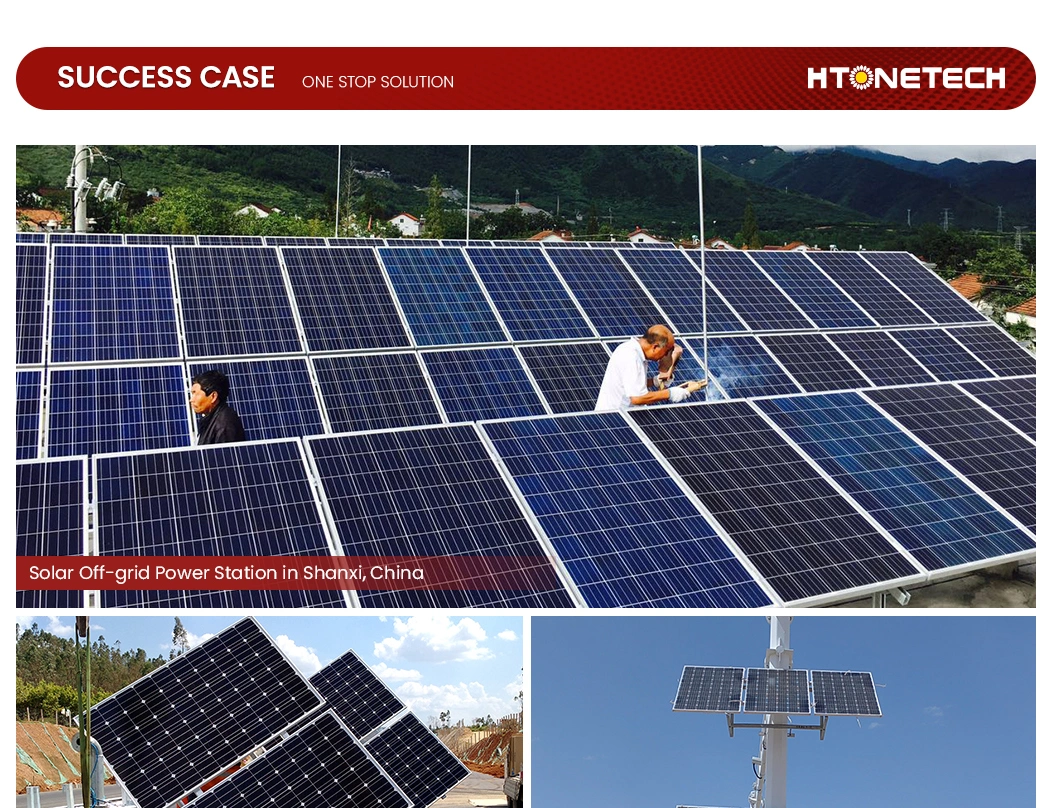 Htonetech Complete Solar Energy System off Grid 1000kw China 30kw 40kw 85kw 5kw 2kw 6kw 20 Kw 1MW Solar Energy System with 240W 24V Monocrystalline Solar Panel