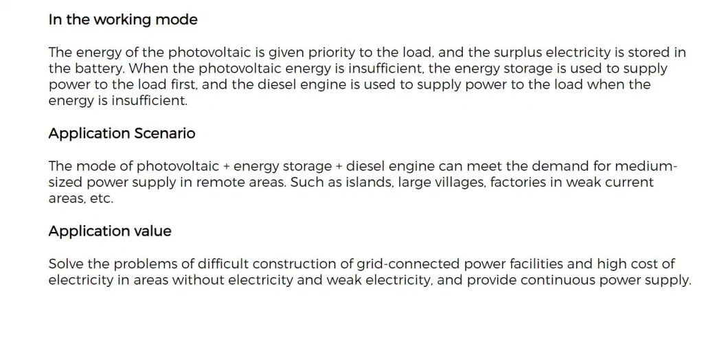 50kw 100kw Micro-Grid Solar Solution Hybrid off Grid Solar Power Sysem