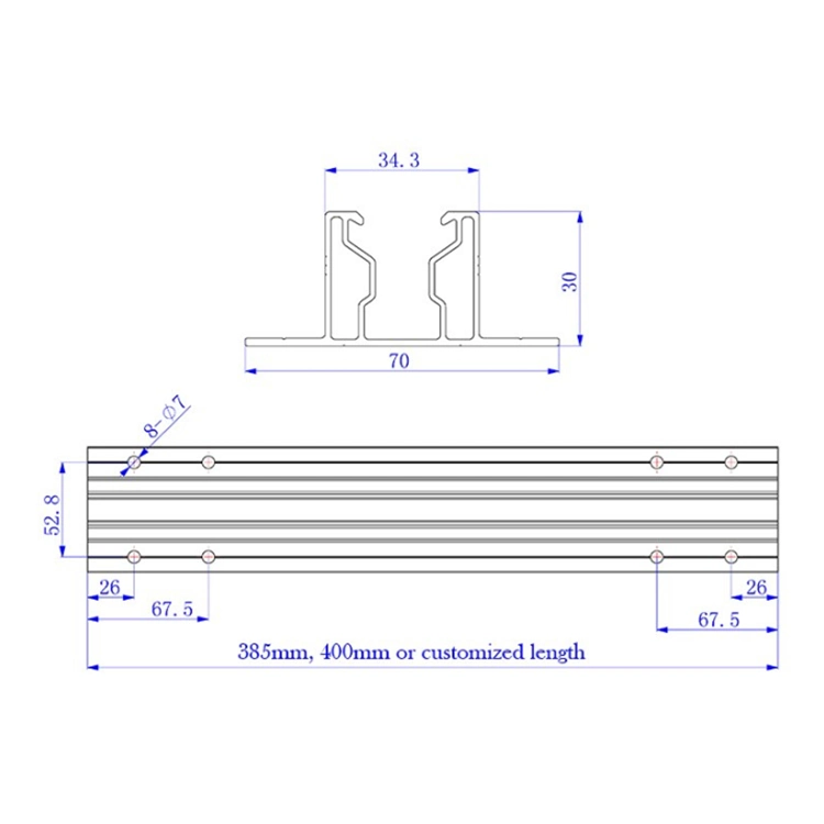 Mounting Solar Aluminium Rail PV Mount System for Europe Residential Commercial House