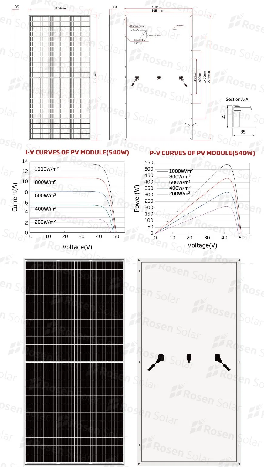 Solar Panels 550 Watt Monocrystalline Silicon Solar Panels Made in China