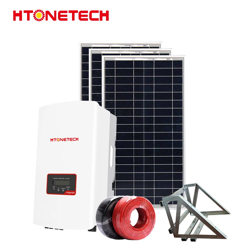 Htonetech Hybrid Solar Inverter 10kw 3 Phase Solar Panels 650 Watt China Manufacturing 5000W 45000W on Grid Solar Power System 7kw